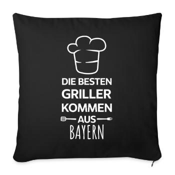 Les meilleurs barbecues viennent de Bavière / BBQ, Grill - Housse de coussin décorative 45 x 45 cm - noir - Devant
