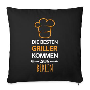 Best Grillers Come From Berlin BBQ Grill Saying - Sofa pillowcase 17,3'' x 17,3'' (45 x 45 cm) - black - Front