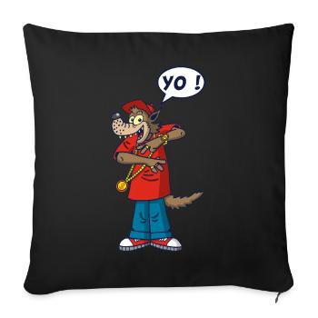 Wolf-Rapper - Sofakissenbezug 45 x 45 cm - Schwarz - Vorne