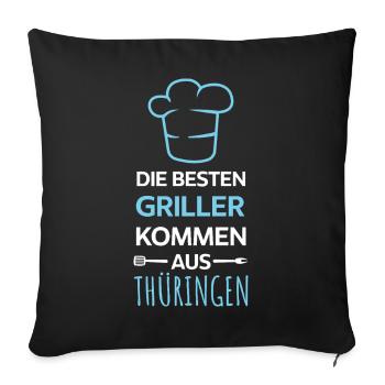 Les meilleurs barbecues viennent de Thüringen Design - Housse de coussin décorative 45 x 45 cm - noir - Devant