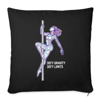 Pole Dance Line Art – Strong Woman Gift - Sofa pillowcase 17,3'' x 17,3'' (45 x 45 cm) - black - Front