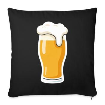 Bier Bierglas Vatertag Geschenk Vater Papa - Sofakissenbezug 45 x 45 cm - Schwarz - Vorne