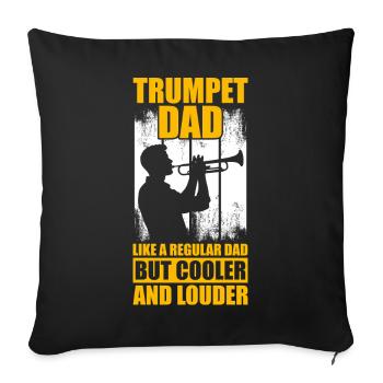 Père tromboniste Trompettiste - Housse de coussin décorative 45 x 45 cm - noir - Devant