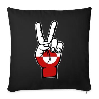 Symbole de paix du drapeau du Groenland utilisé - Housse de coussin décorative 45 x 45 cm - noir - Devant