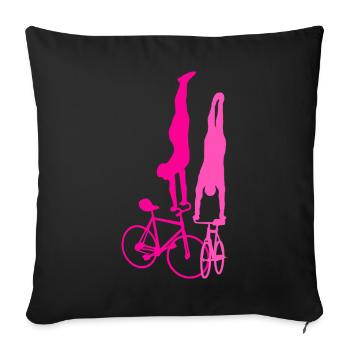 Cyclisme artistique, cyclisme artistique, vélo en salle - Housse de coussin décorative 45 x 45 cm - noir - Devant