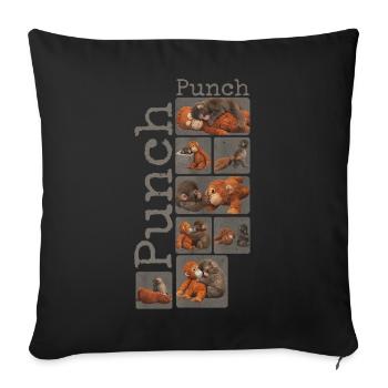 Cute Baby Monkey Gives Fist Punch Monkey Punch - Sofa pillowcase 17,3'' x 17,3'' (45 x 45 cm) - black - Front
