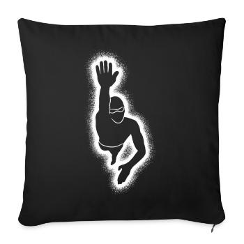 Schwimmen Schwimm Herren Jungen Schwimmer - Sofakissenbezug 45 x 45 cm - Schwarz - Vorne