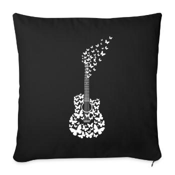 Guitar Butterflies - Housse de coussin décorative 45 x 45 cm - noir - Devant