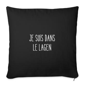 je suis dans le lagen - Housse de coussin décorative 45 x 45 cm - noir - Devant