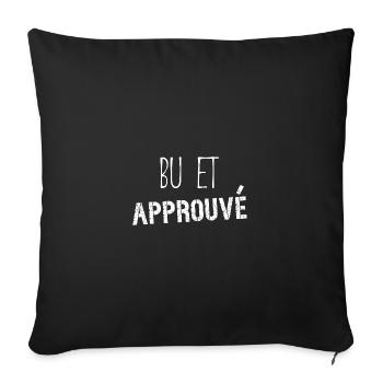 bu et approuvé - Housse de coussin décorative 45 x 45 cm - noir - Devant