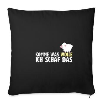 Komme Was Wolle Ich Schaf Das Baumwolle Bauer - Sofakissenbezug 45 x 45 cm - Schwarz - Vorne