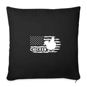 Chickens Rooster Farmer Hen Chicks Chicken Heart Love - Sofa pillowcase 17,3'' x 17,3'' (45 x 45 cm) - black - Front