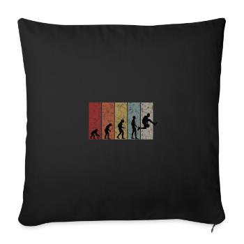 Basket basket-ball cadeau Cool Evolution - Housse de coussin décorative 45 x 45 cm - noir - Devant