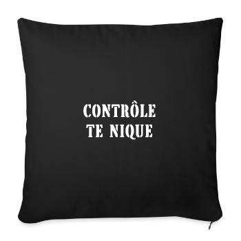 contrôle te nique - Housse de coussin décorative 45 x 45 cm - noir - Devant
