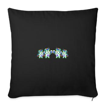 Licorne équipe filles bière fête célébrer coloré - Housse de coussin décorative 45 x 45 cm - noir - Devant