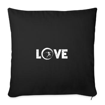 Sporty Hobby Leidenschaft Speerwurf - Sofakissenbezug 45 x 45 cm - Schwarz - Vorne