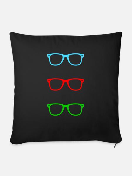 brille - Sofakissenbezug 45 x 45 cm - Schwarz