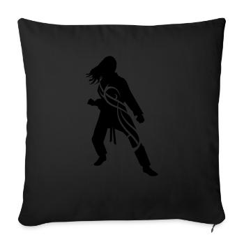 Tribal karate female - Housse de coussin décorative 45 x 45 cm - noir - Devant