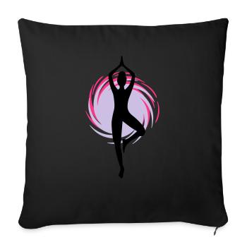Yoga - Yoga - Pilates - Power Yoga - Sport - 3C - Housse de coussin décorative 45 x 45 cm - noir - Devant