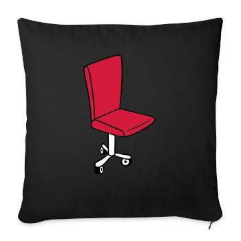 stuhl mit rollen drehstuhl chefsessel gamer sitz c - Sofakissenbezug 45 x 45 cm - Schwarz - Vorne