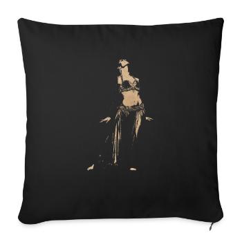 Danse du ventre arabe - Housse de coussin décorative 45 x 45 cm - noir - Devant