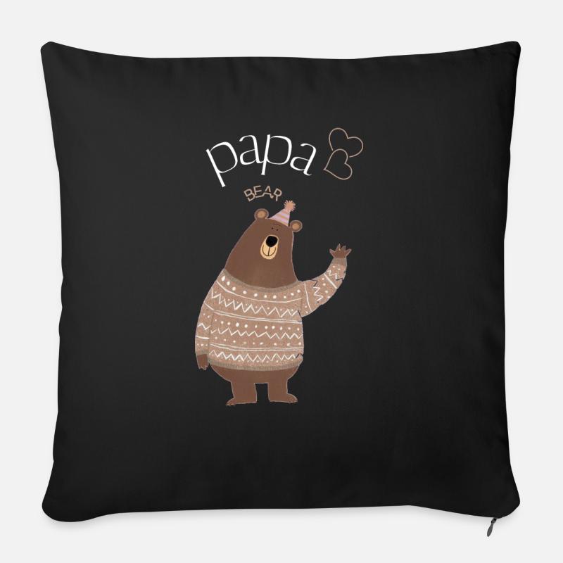 Papa Bear Design - Sofa pillowcase 17,3'' x 17,3'' (45 x 45 cm) - black