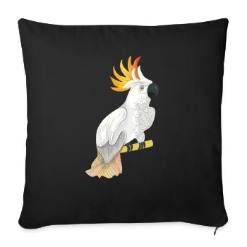 Kakadu Papagei Design - Sofakissenbezug 45 x 45 cm - Schwarz - Vorne
