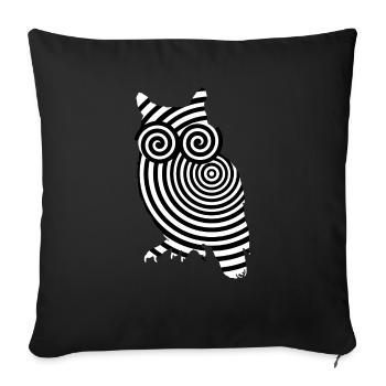 eule illusion augen optische täuschung lsd strudel - Sofakissenbezug 45 x 45 cm - Schwarz - Vorne