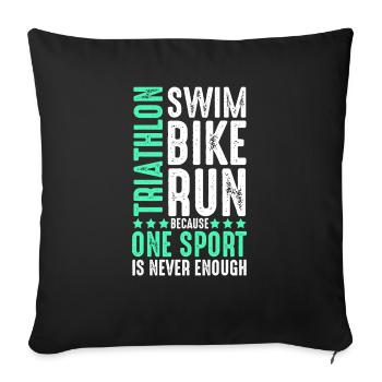 Triathlon sport - Housse de coussin décorative 45 x 45 cm - noir - Devant