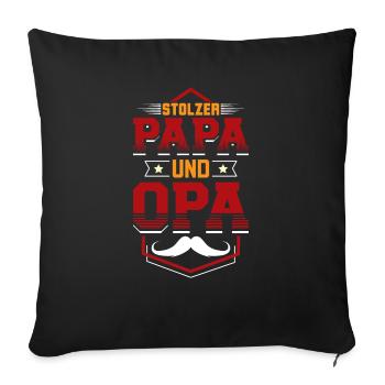 Stolzer Papa Opa - Sofakissenbezug 45 x 45 cm - Schwarz - Vorne