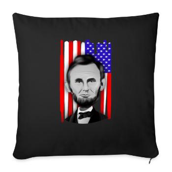Abraham Lincoln USA - Sofa pillowcase 17,3'' x 17,3'' (45 x 45 cm) - black - Front