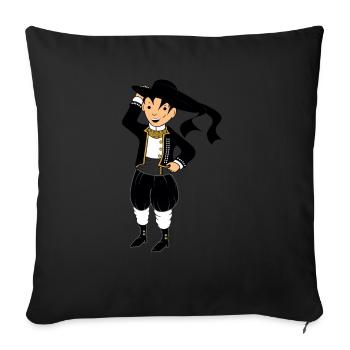 Brittany - Breton man - Sofa pillowcase 17,3'' x 17,3'' (45 x 45 cm) - black - Front