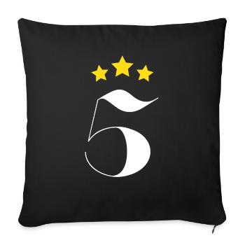 5ème anniversaire étoilé - Housse de coussin décorative 45 x 45 cm - noir - Devant