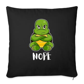 Nope Tortue paresseuse drôle - Housse de coussin décorative 45 x 45 cm - noir - Devant