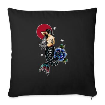 Mermaid - Sofa pillowcase 17,3'' x 17,3'' (45 x 45 cm) - black - Front