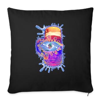 Opening - Sofa pillowcase 17,3'' x 17,3'' (45 x 45 cm) - black - Front