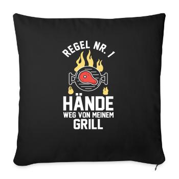 Grillparty Grillmeister Grill Grillen - Sofakissenbezug 45 x 45 cm - Schwarz - Vorne