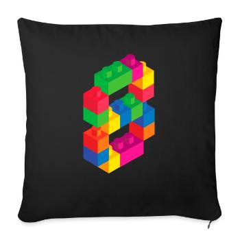 Cute Block Building 8th Birthday Gift 8 Year Old - Sofa pillowcase 17,3'' x 17,3'' (45 x 45 cm) - black - Front