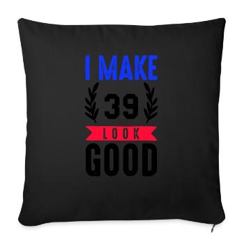 look good 39 - Sofa pillowcase 17,3'' x 17,3'' (45 x 45 cm) - black - Front