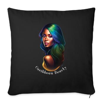 Caribbean Girl Beauty8 - Housse de coussin décorative 45 x 45 cm - noir - Devant