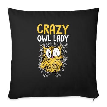 Nocturnal Funny Owlet Ornithologist Birds Of Prey - Sofa pillowcase 17,3'' x 17,3'' (45 x 45 cm) - black - Front