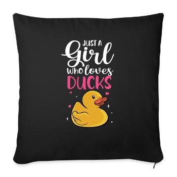 Duckie Duckling Women Just A Girl Who Loves Rubber - Sofakissenbezug 45 x 45 cm - Schwarz - Vorne
