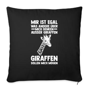 Giraffe Giraffen - Sofakissenbezug 45 x 45 cm - Schwarz - Vorne