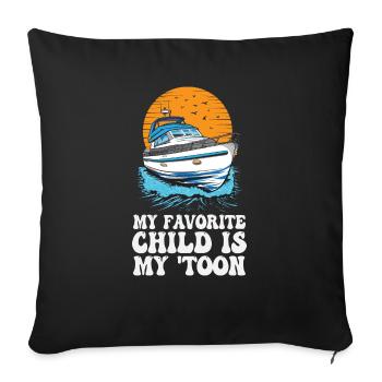 Mon enfant préféré est mon toon funny ponton - Housse de coussin décorative 45 x 45 cm - noir - Devant
