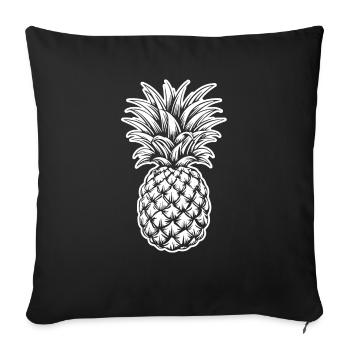 Pineapple - Sofa pillowcase 17,3'' x 17,3'' (45 x 45 cm) - black - Front
