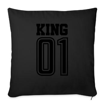 king 01 - Sofakissenbezug 45 x 45 cm - Schwarz - Vorne