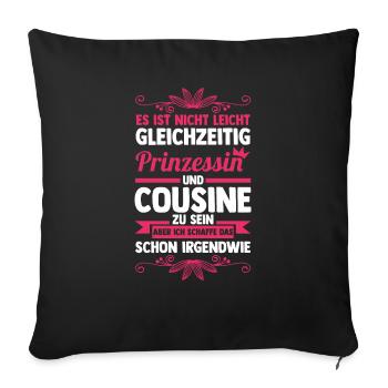 Cousinen Cousine - Sofakissenbezug 45 x 45 cm - Schwarz - Vorne