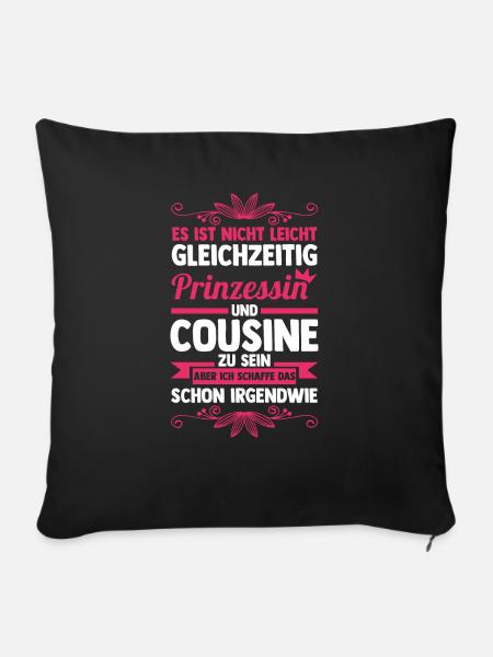 Cousinen Cousine - Sofakissenbezug 45 x 45 cm - Schwarz