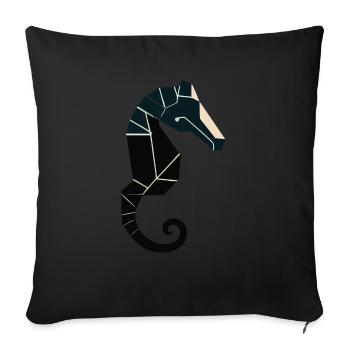 hippocampe - Housse de coussin décorative 45 x 45 cm - noir - Devant