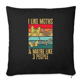 Moths Insect Collector Entomologist - Sofa pillowcase 17,3'' x 17,3'' (45 x 45 cm) - black - Front